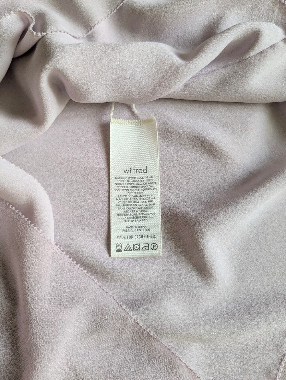 Aritzia Wilfred Swept Dress Size 8 Cloudy Lilac Chiffon Puff Sleeve Mini - Picture 5 of 13